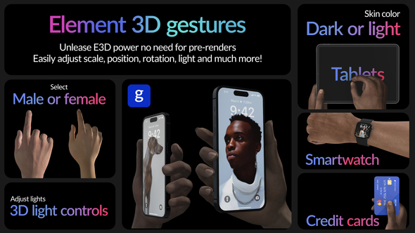 Real Hand Gestures for Element 3D