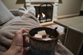 Hot cocoa with marshmallows by the fire   - PhotoDune Item for Sale