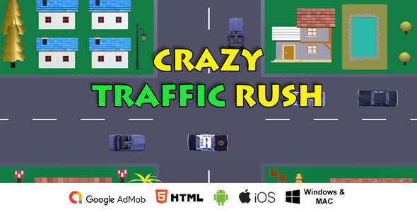 Crazy Traffic Rush Unity3D: Android, iOS, Html, Desktop