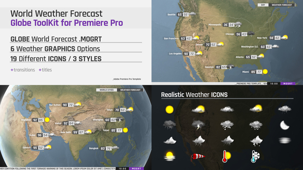 World Weather Forecast - Globe ToolKit for Premiere Pro