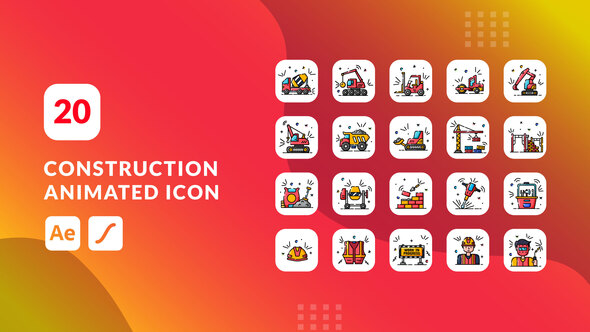 Construction Animated Icons | After Effects alt