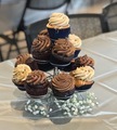 Chocolate and vanilla cupcakes on display at a wedding  - PhotoDune Item for Sale