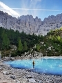 Beautiful moment at Sorapis Lake in Italy Mountains at Morning - PhotoDune Item for Sale