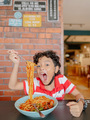 kid eating spaghetti  - PhotoDune Item for Sale