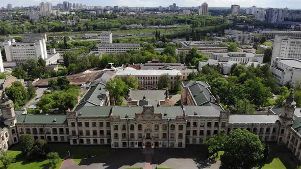 Old University Cityscape Aerial