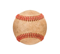 Single Slightly Worn Baseball Isolated on White Background. - PhotoDune Item for Sale