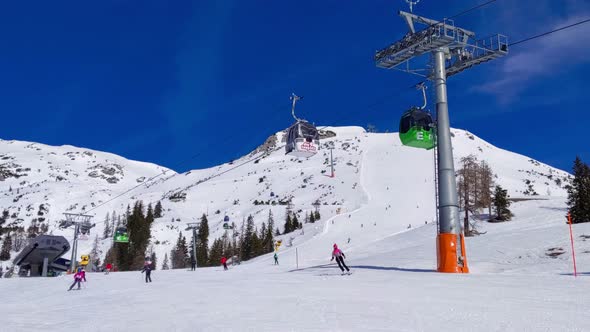 Tauplitz Alm, Austria, 22 Feb 2020. Ski resort Tauplitz Alm in Alps