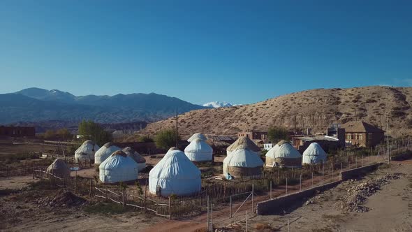 Yurts In Traditional Kyrgyz Style, Issyk Kul Lake