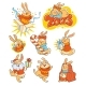 Group of Rabbits Celebrating New Year - GraphicRiver Item for Sale