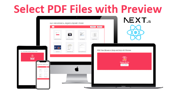 PDF Files Browse & Drag and Drop with Preview - React Component - Next.js