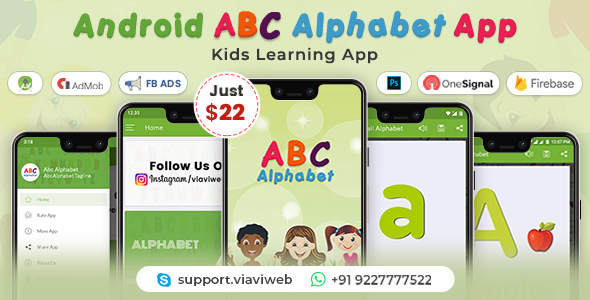 Android ABC Alphabet App - Kids Learning App