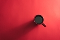 Red coffee mug with coffee on red background  - PhotoDune Item for Sale