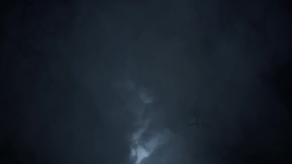 Family Of Dragons Flying Through A Lightning Storm