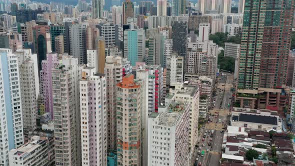 Top view of Hong Kong city