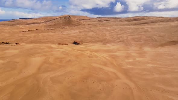 Giant sand dunes in New Zealand