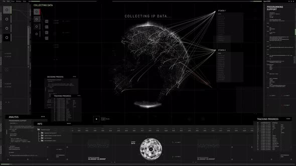 Spy Surveillance Program Ui Scans World Map To Find IP Address Of Hacker alt