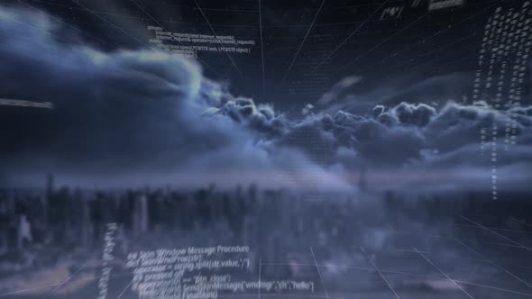 Data processing against cityscape  alt