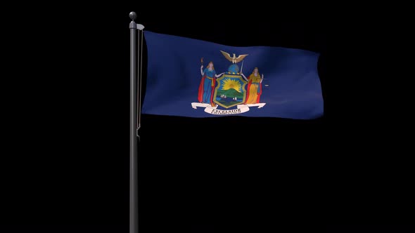 Flag Of United States New York, 2K Prores 4444 Footage With Alpha