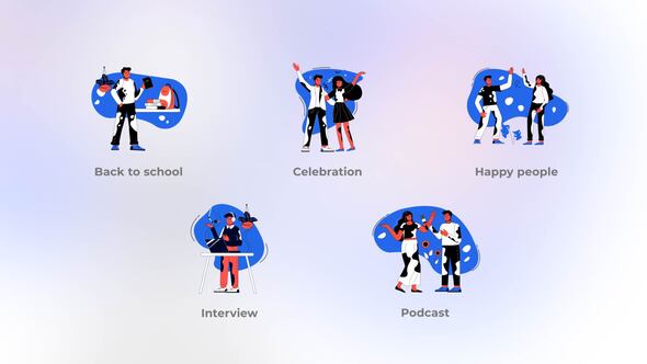 Happy people - Flat concept alt