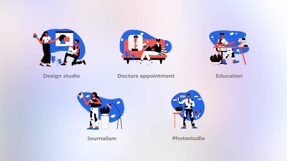 Various jobs - Flat concept