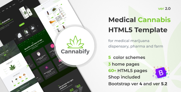 Cannabify - Medical Marijuana Dispensary, Lounge and Shop HTML Bootstrap Template