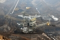 aerial view in coal mine with bucket wheel excavator. destruction of nature. fossil energy. - PhotoDune Item for Sale