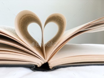 A heart shape made from pages of a book