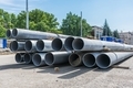New sewer pipes for underground installation during road repairs - PhotoDune Item for Sale