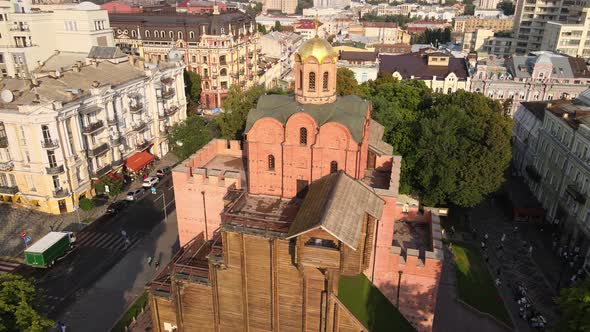 Architecture of Kyiv, Ukraine : Golden Gate. Aerial View