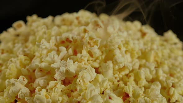 Pile of Appetizing Popcorn with Dissipating Steam