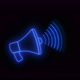 Blue Color Neon Light Hand Speaker Animated On Black Background - VideoHive Item for Sale