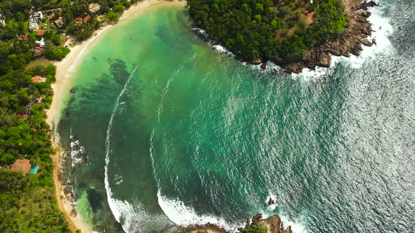 Seascape with Tropical Sandy Beach and Blue Ocean