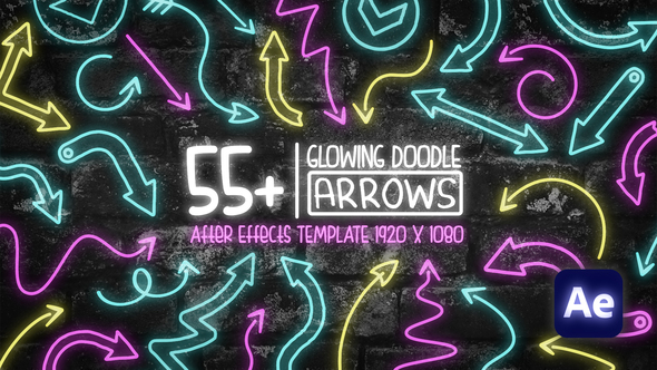 55+ Glowing Doodle Arrow Pack