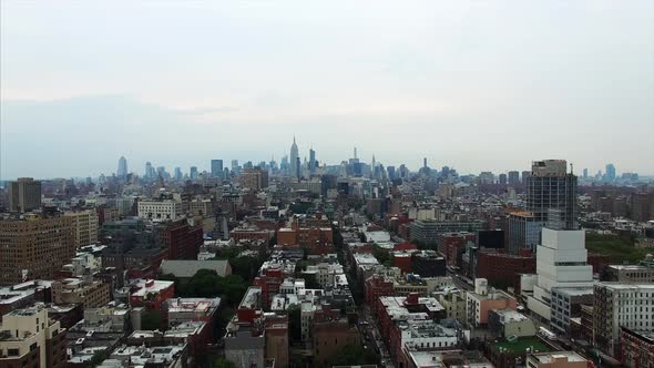 Aerial of Little Italy NoLita New York City