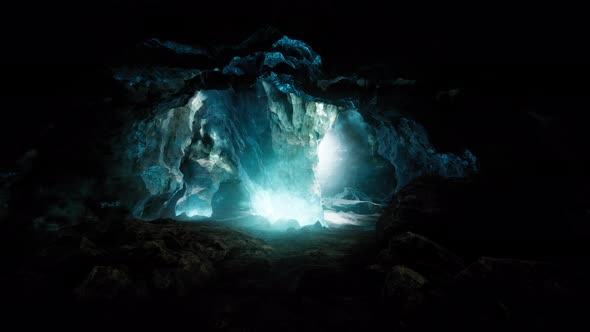 Interior Shot of Ice Glacier Cave