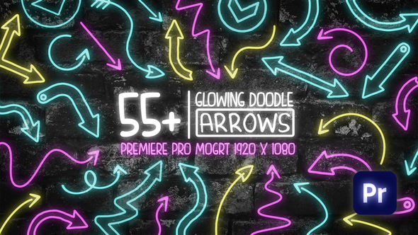 55+ Glowing Doodle Arrow Pack Mogrt