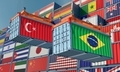 Freight containers on a Terminal with Turkey and Brazil flag. - PhotoDune Item for Sale