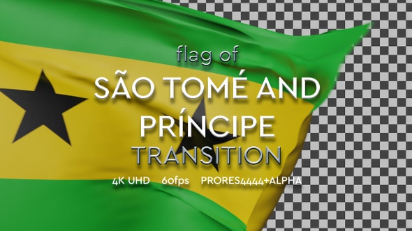 Flag of Sao Tome and Principe transition | UHD | 60fps