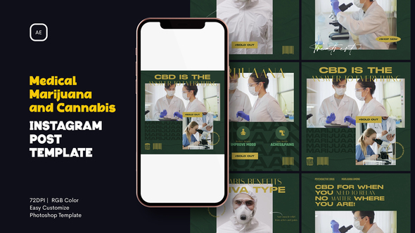 Medical Marijuana and Cannabis Instagram Post Template