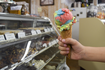 Ice cream Cone in a Sweet Shop