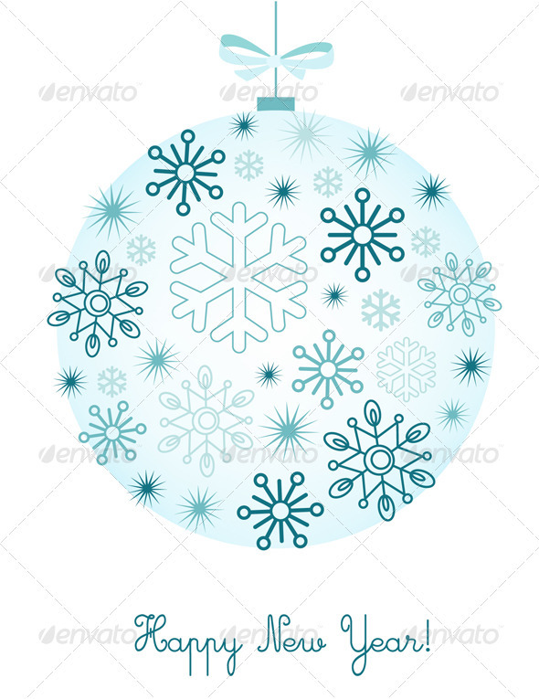 New Year Background With Snowflakes