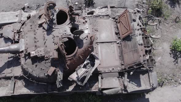 Exploded Military Equipment During the War in Ukraine