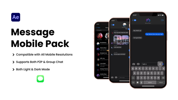 iOS Message Phone UI Pack