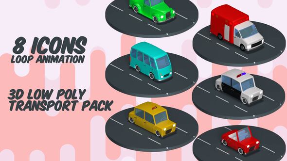 3D Low Poly Transport Pack Loop animation