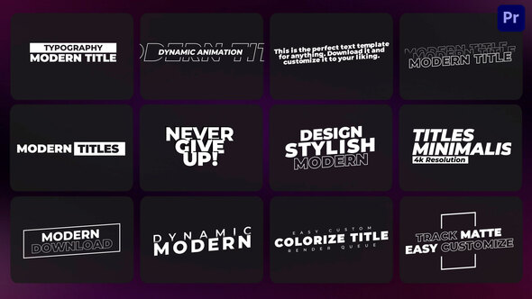 Modern Titles | Premiere Pro