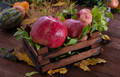 wooden basket with pomegranates and various props - PhotoDune Item for Sale