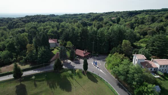 Drone View of a Typical Italian Mountain Landscape in the Countryside