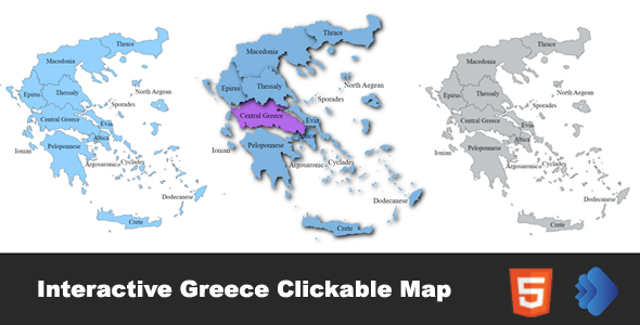 Interactive Greece Clickable Map