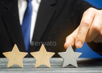 review, 3, analysis, assessment, business, businessman, company, concept, critic, customer, evaluation, excellence, excellent, good, hand, high, hospitality, hotels, level, man, marketing, opinion, people, performance, positive, ranking, rate, restaurants, result, satisfaction, services, star, success, successful, third, visitors, symbol, grade, reputation, gray, suit