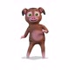Brown Pig Dancing A Silly Dance on White Background - VideoHive Item for Sale